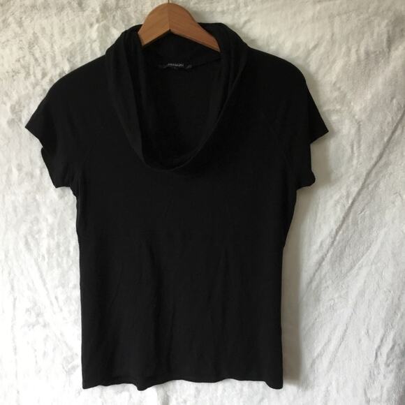 Tahari Black Short-Sleeve Cowl Neck Top - Picture 2 of 13